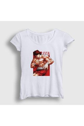 Kadın Beyaz Strong V2 Anime Hanma Baki T-shirt 319253