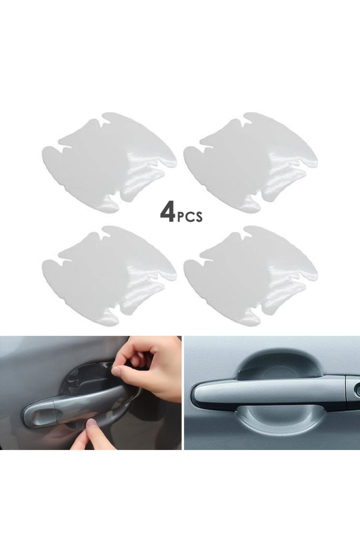 Genel Markalar 4 Adet Oto Araç Kapı Kolu Koruyucu Boya Çizik Önleyici Şeffaf Film fotoğrafı 2 (önizleme)