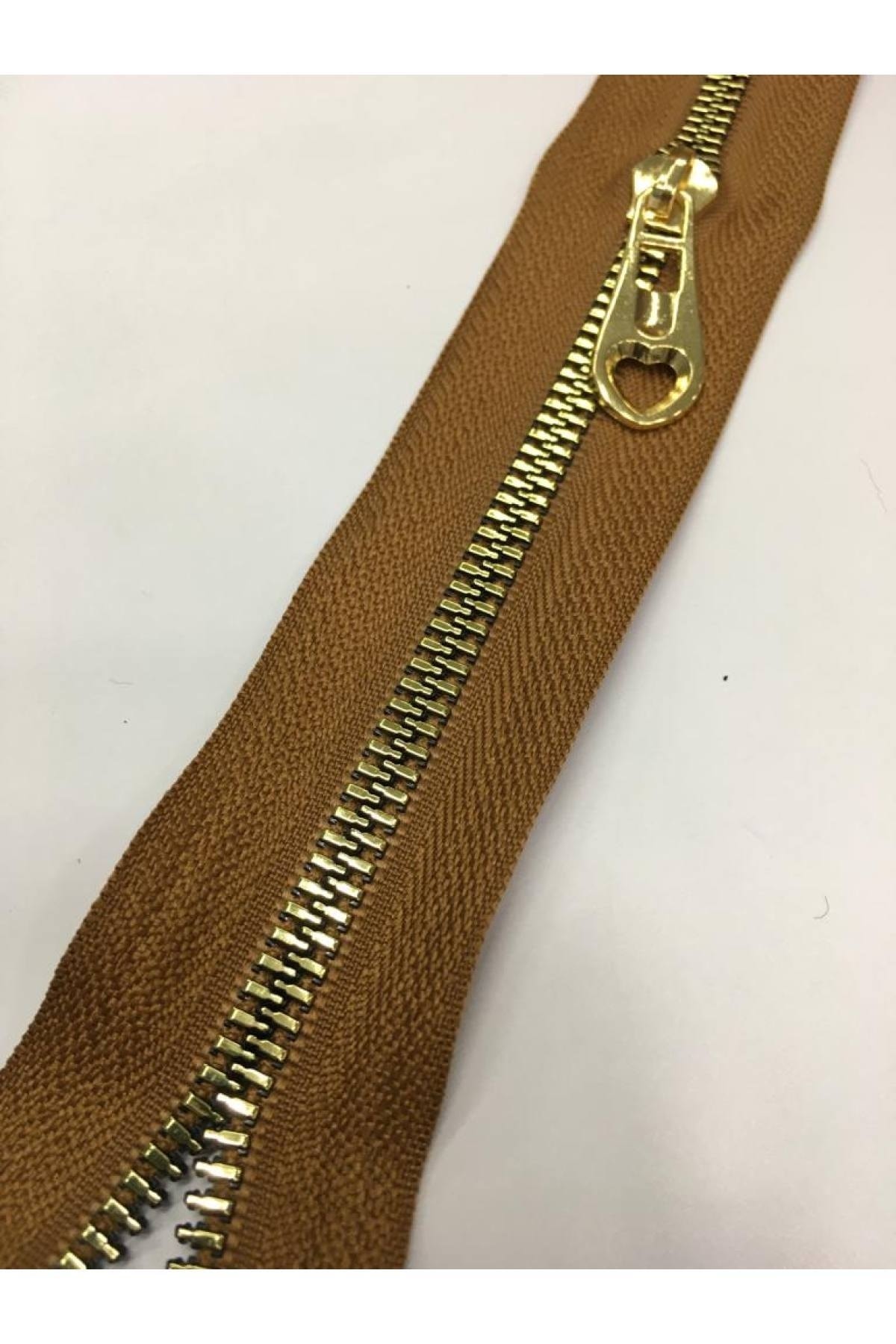 Bag Zipper / Metallic Look / Gold 35 Cm Mustard