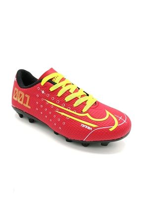 Erkek Kırmızı Sarı Krampon Futbol Ayakkabısı JMPPKR4666-B