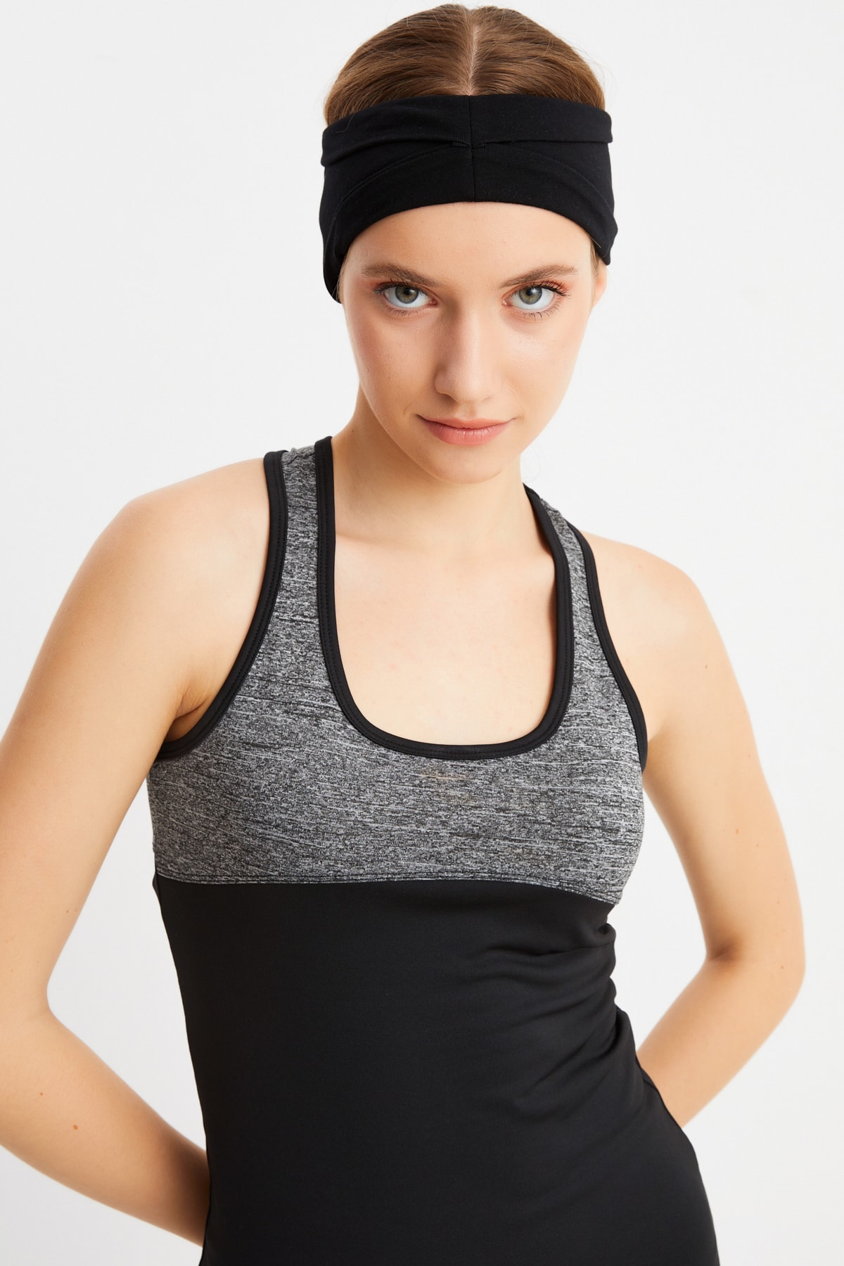 Butikgiz Kadın Çift Taraflı Kullanım Alternatifli, Pamuklu Penye, Kaymaz, Hafif, Spor Saç Bandı Bandana