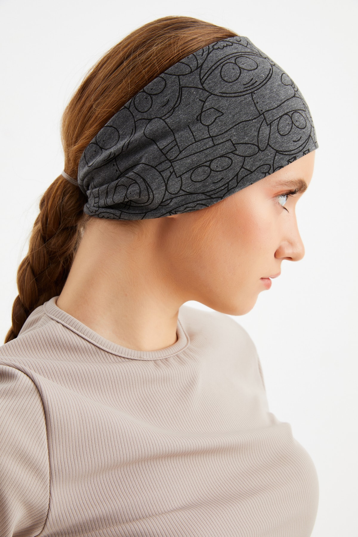 Kadın Çift Taraflı Kullanım Alternatifli, Pamuklu Penye, Kaymaz, Hafif, Spor Saç Bandı Bandana 7