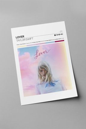 Taylor Swift Lover Albümü Spotify Barkodlu Çerçevesiz Albüm Poster HGPSTRHG4