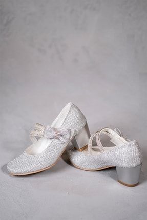 Kız Çocuk Topuklu Gümüş Ayakkabı 750.GUMUS