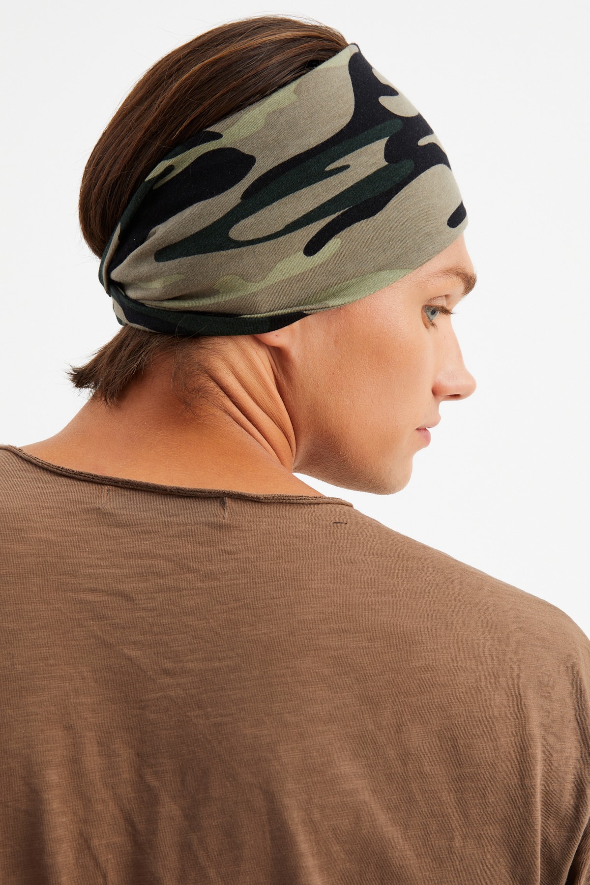 Erkek Pamuklu Penye, Kaymaz, Ultra Hafif, Spor Geniş Saç Bandı Bandana Buff 7