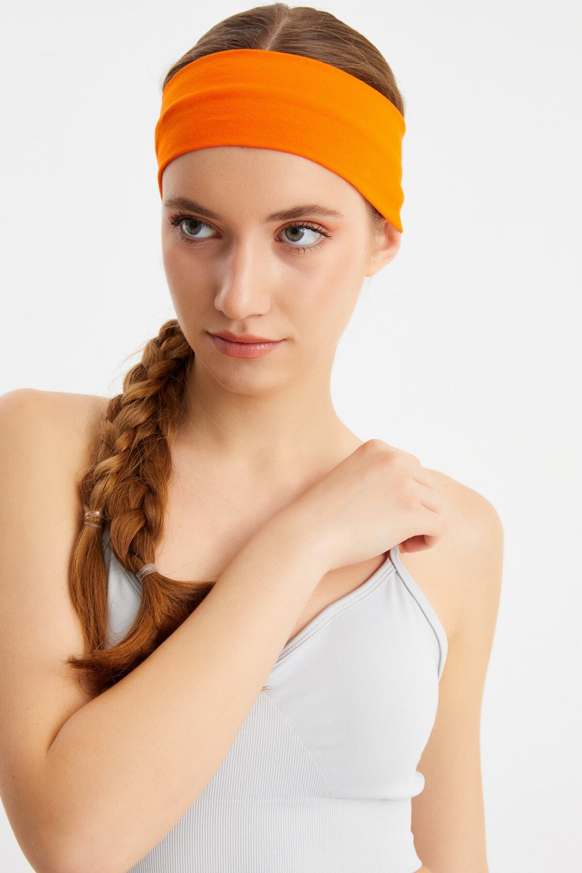 Kadın Pamuklu Penye, Kaymaz, Terletmez, Ultra Hafif, Spor Saç Bandı Bandana 6