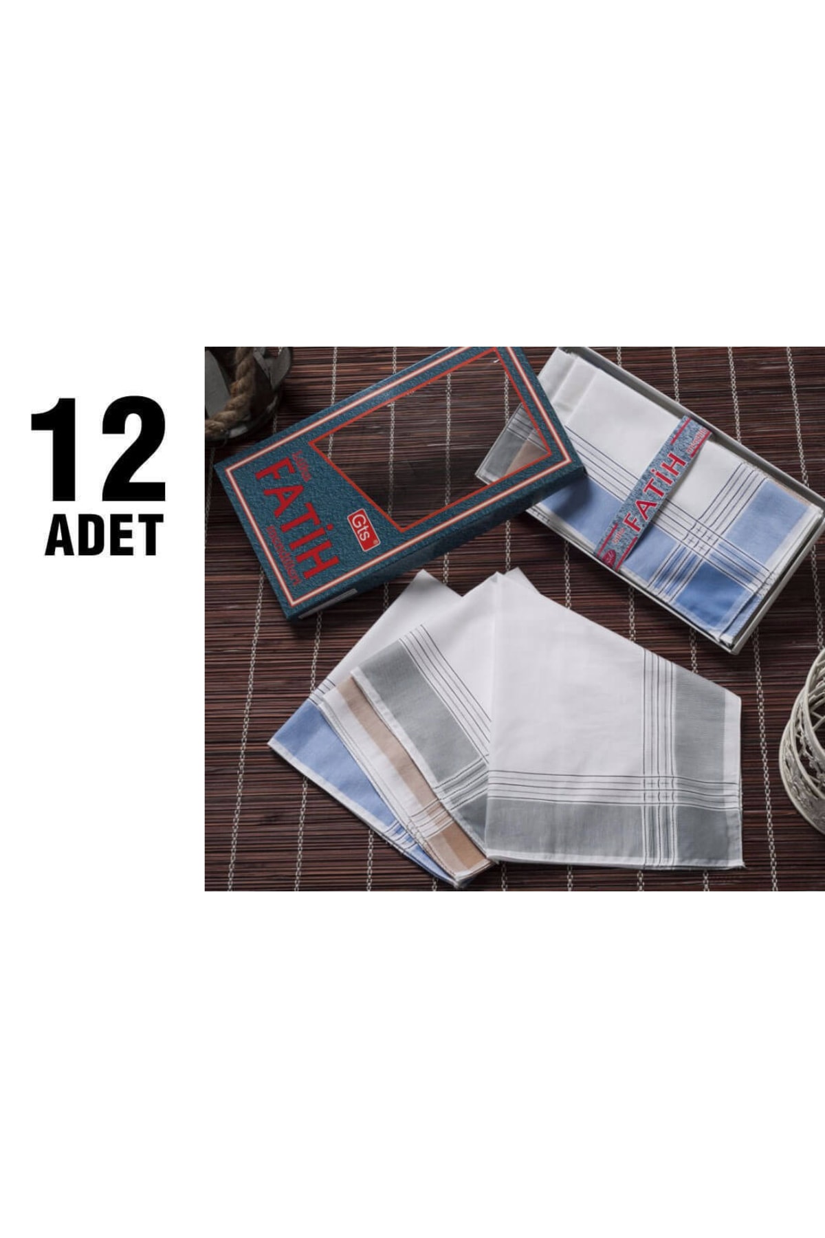 Genel Markalar Pamuk Erkek Mendil Katalog Rengi 12'li