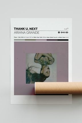 Ariana Grande Thank U... Albümü Spotify Barkodlu Çerçevesiz Albüm Poster HGPSTRHG24