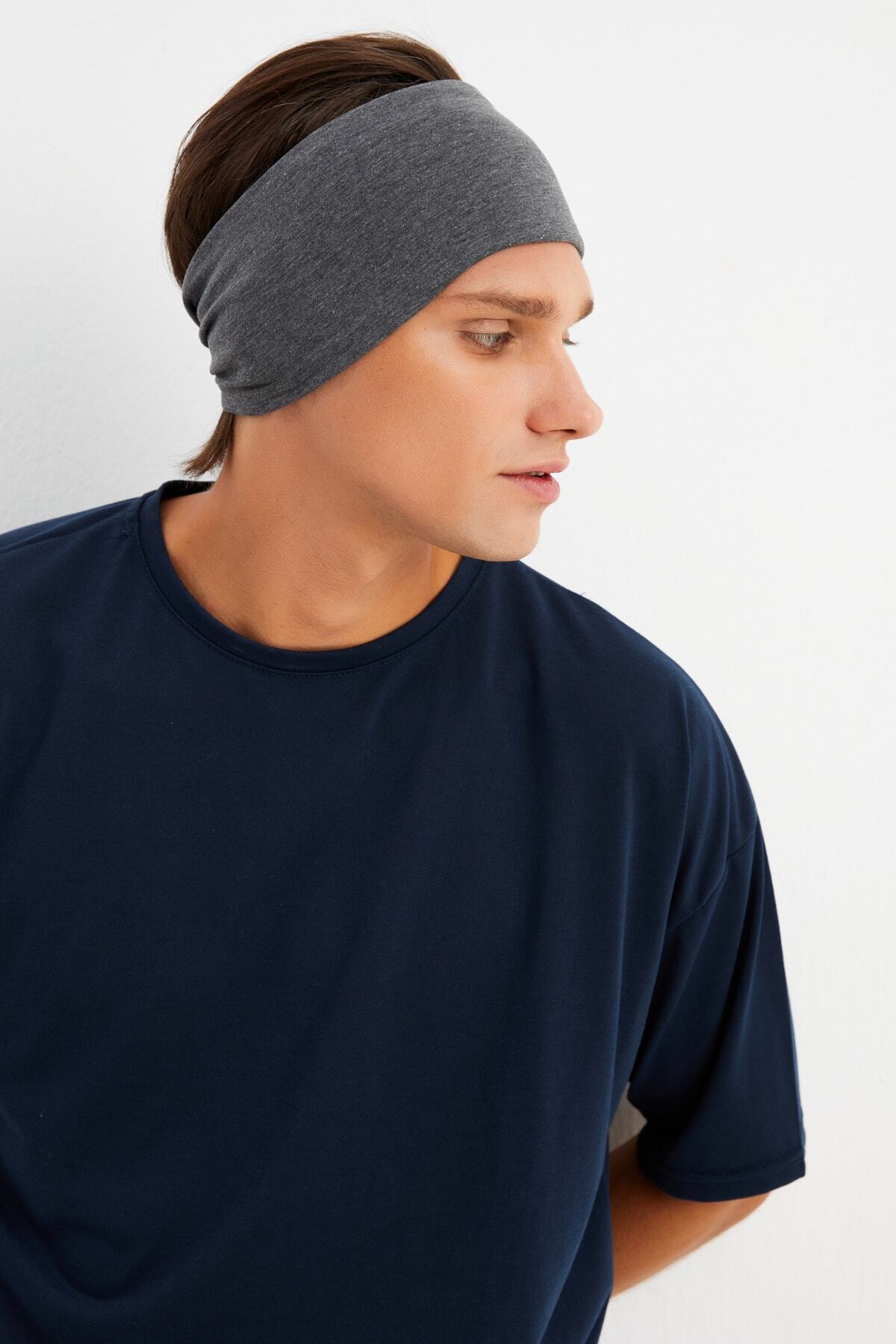 Erkek Pamuklu Penye, Kaymaz, Ultra Hafif, Spor Geniş Saç Bandı Bandana Buff 4