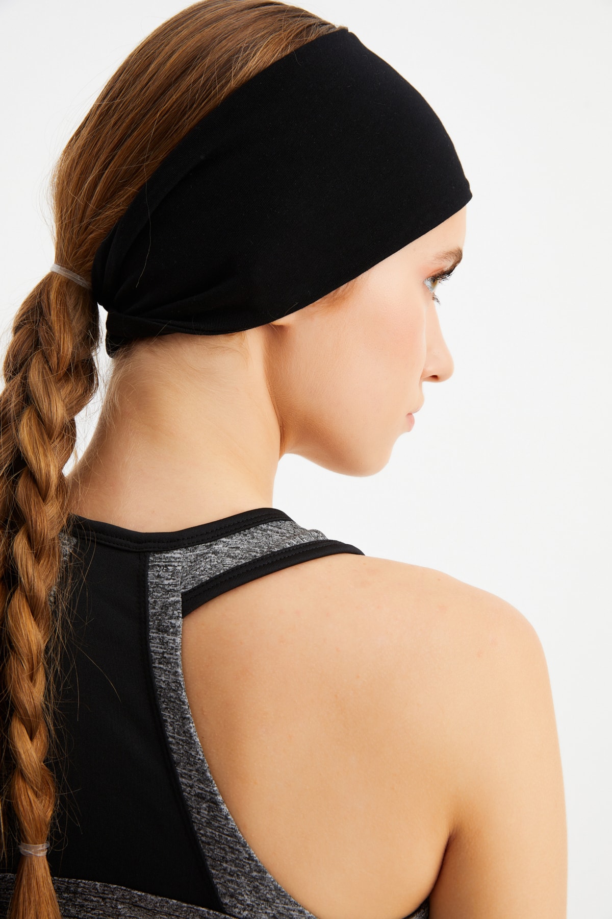 Kadın Çift Taraflı Kullanım Alternatifli, Pamuklu Penye, Kaymaz, Hafif, Spor Saç Bandı Bandana 8
