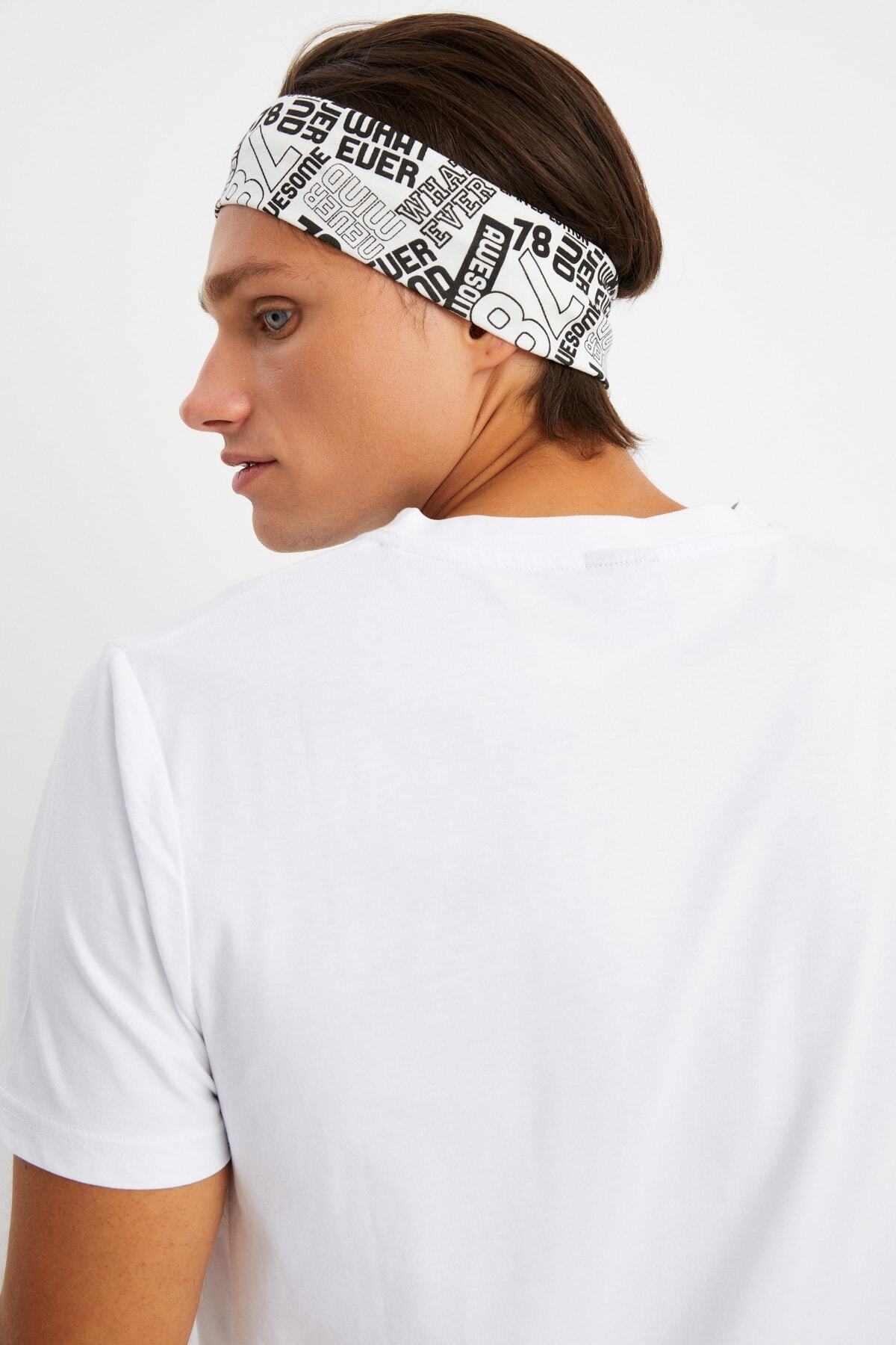 Erkek Pamuklu Penye, Kaymaz, Terletmez, Ultra Hafif, Spor Saç Bandı Bandana 6