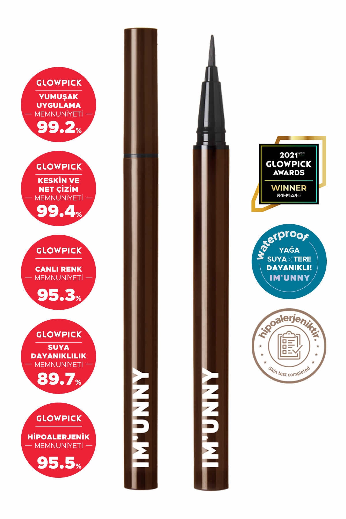 IM UNNY Suya Dayanıklı Kahverengi Eyeliner Skinny Fit Art Liner (a02 Deep Brown)
