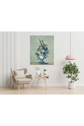 Paul Cezanne - Flowers In A Rococo Vase Duvar Kanvas Tablo alv45