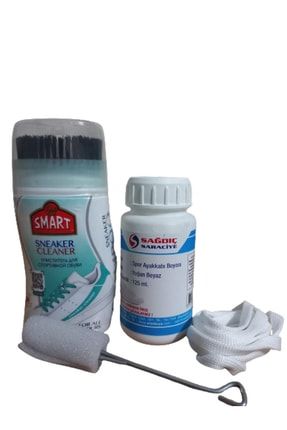 Yoğun Beyaz Deri Spor Ayakkabı Boyası Ve Smart Beyaz Spor Ayakkabı Temizleme Şampuanı 125 Ml sagdSMART