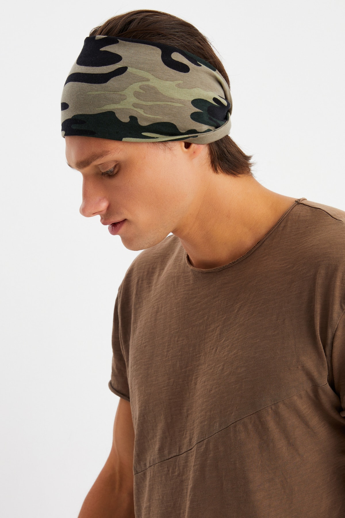 Erkek Pamuklu Penye, Kaymaz, Ultra Hafif, Spor Geniş Saç Bandı Bandana Buff 4