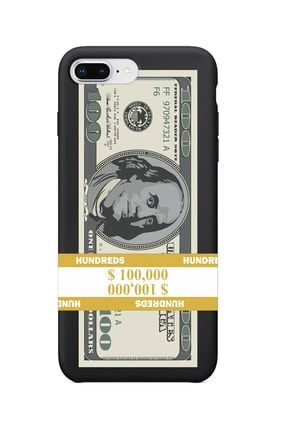Iphone 8 Plus Siyah Lansman Dollar Tasarımlı Içi Süet Kaplı Kılıf IP8P-LD81