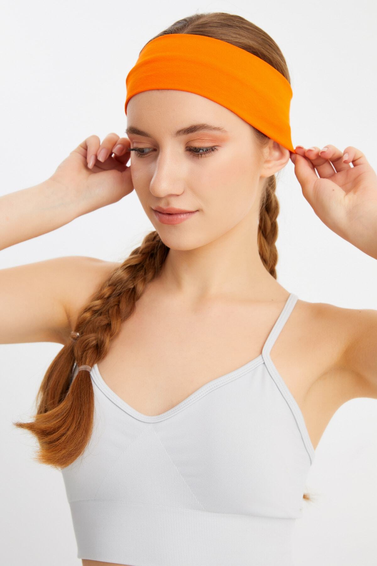 Kadın Pamuklu Penye, Kaymaz, Terletmez, Ultra Hafif, Spor Saç Bandı Bandana 5
