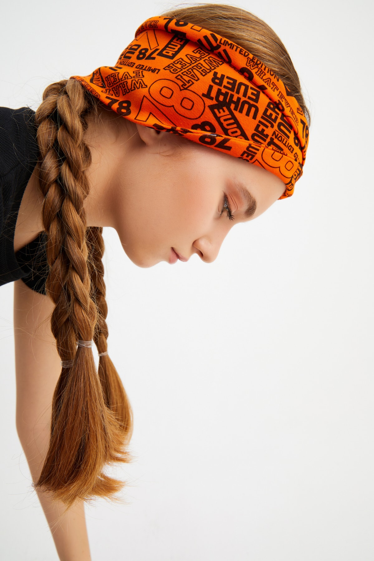 Kadın Çift Taraflı Kullanım Alternatifli, Pamuklu Penye, Kaymaz, Hafif, Spor Saç Bandı Bandana 6