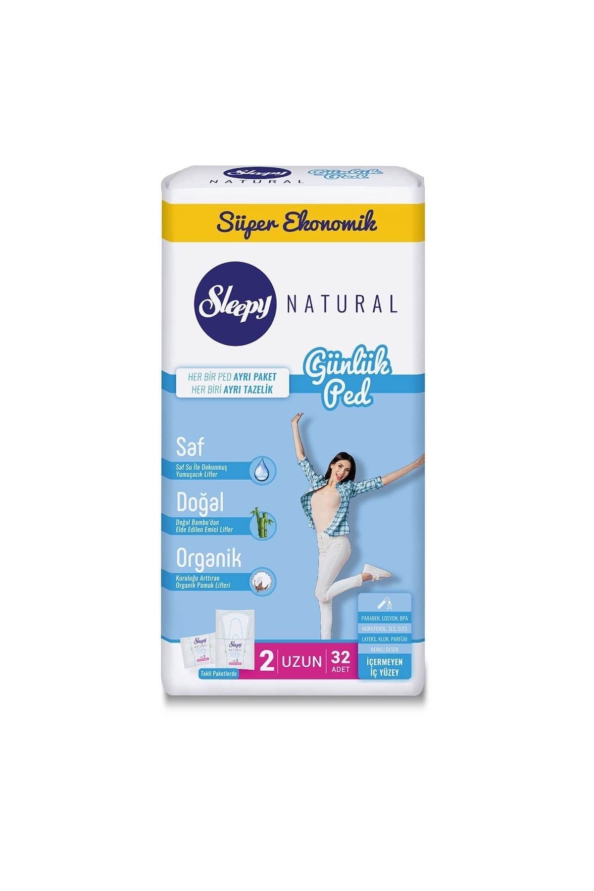 Sleepy Natural Günlük Uzun Ped 32 Adet