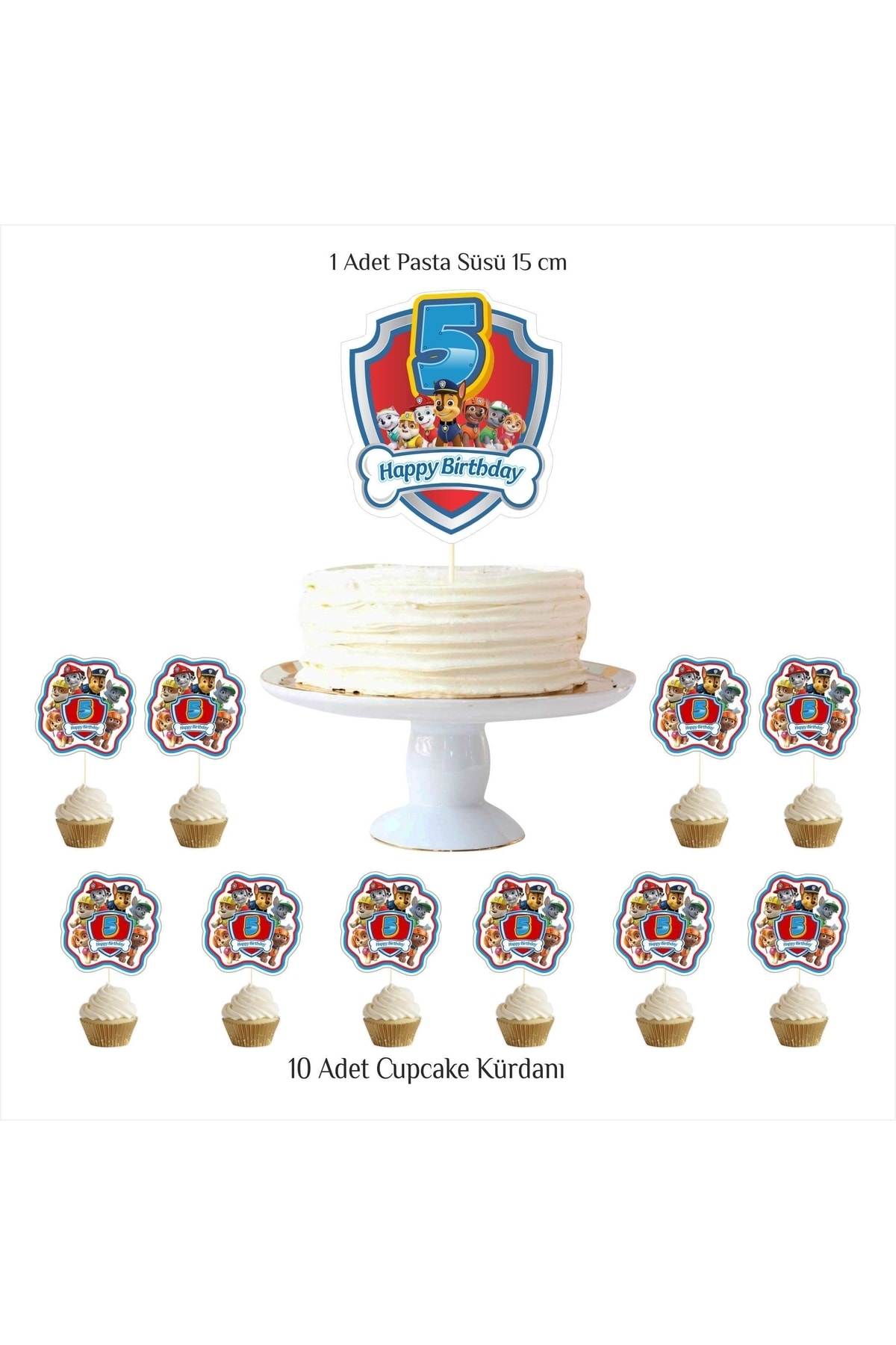 5 Yaş Paw Patrol Pasta Süsü Kürdan Seti