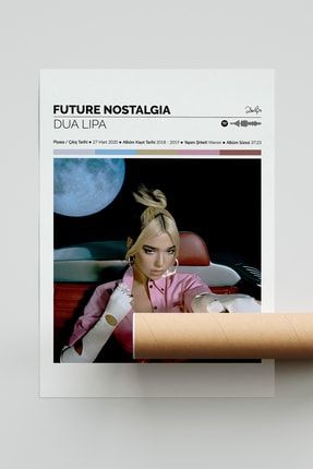 Dua Lipa Future Nostalgia Albümü Spotify Barkodlu Çerçevesiz Albüm Poster HGPSTRHG34