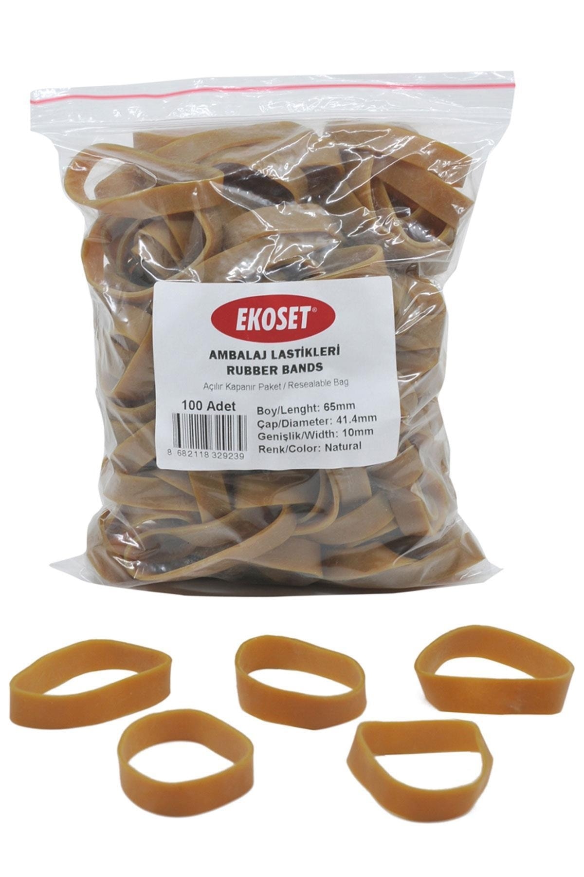 ekoset 65x10mm Geniş Kauçuk Paket Ambalaj Lastiği 100 Adet