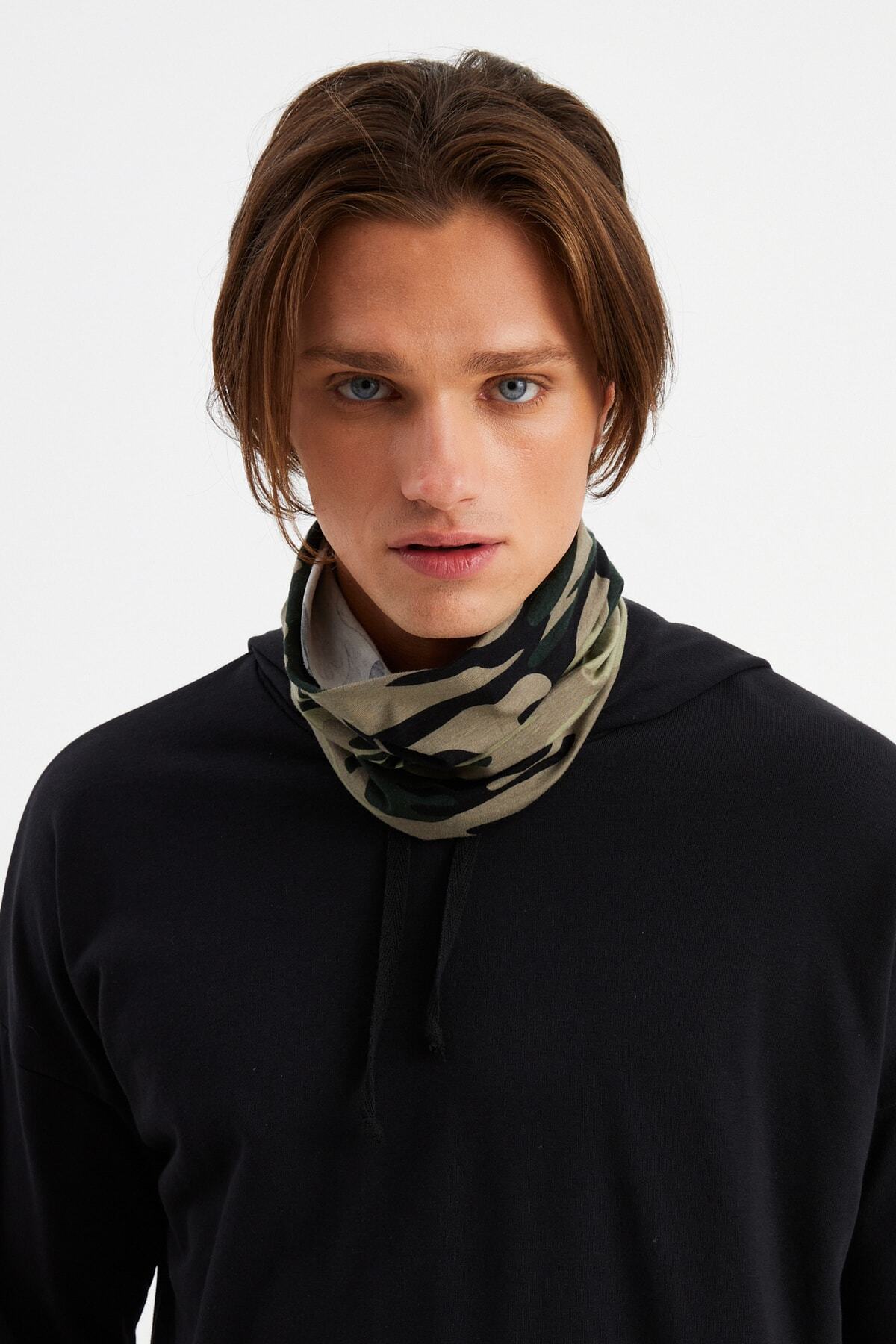 Erkek 4 Fonksiyonlu Koruyucu Pamuklu, Esnek, Terletmez, Bandana, Boyunluk, Buff, Maske 5