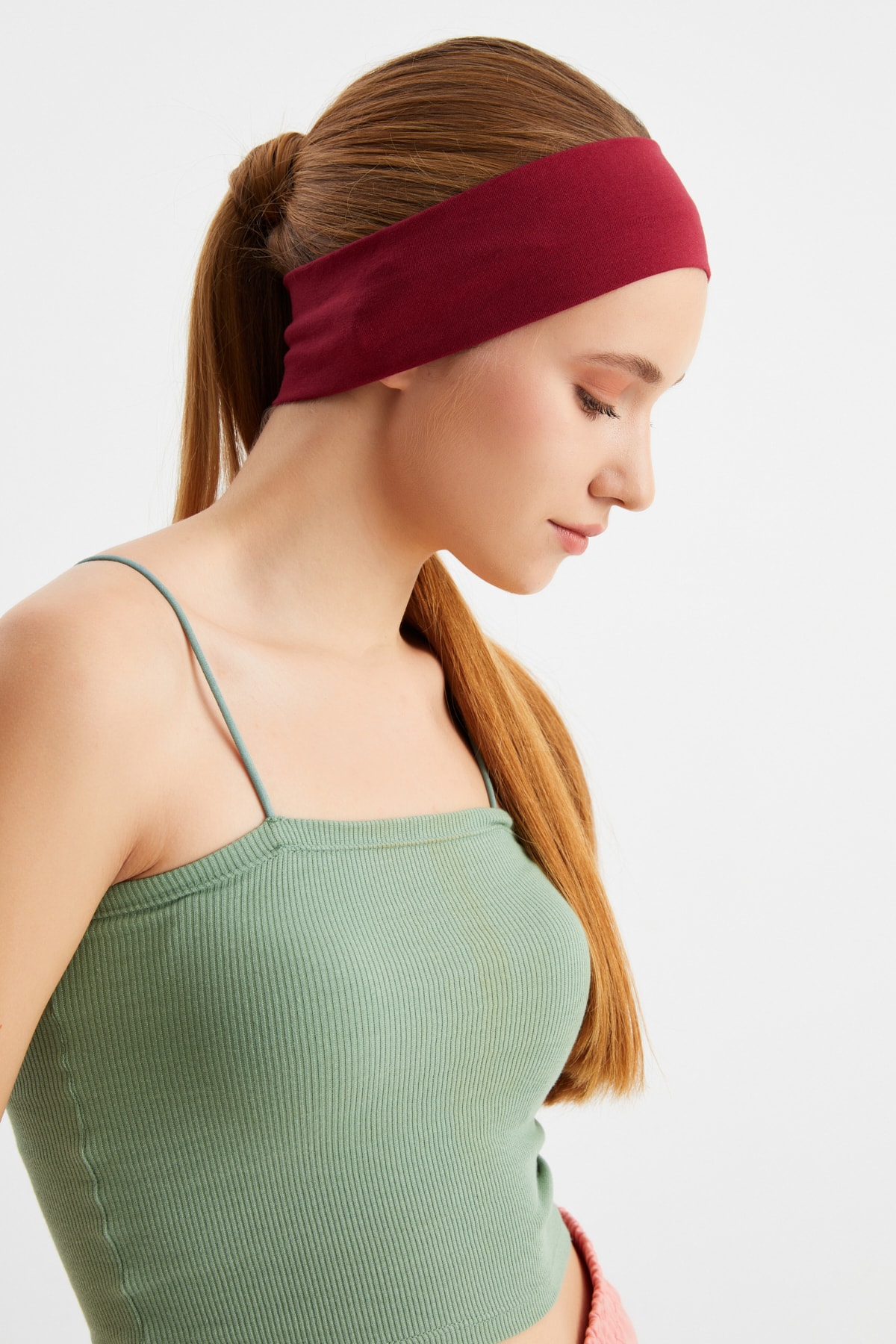 Butikgiz Kadın Pamuklu Penye, Kaymaz, Terletmez, Ultra Hafif, Spor Saç Bandı Bandana
