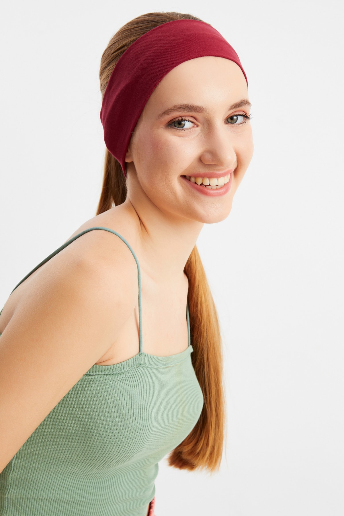 Kadın Pamuklu Penye, Kaymaz, Terletmez, Ultra Hafif, Spor Saç Bandı Bandana 6