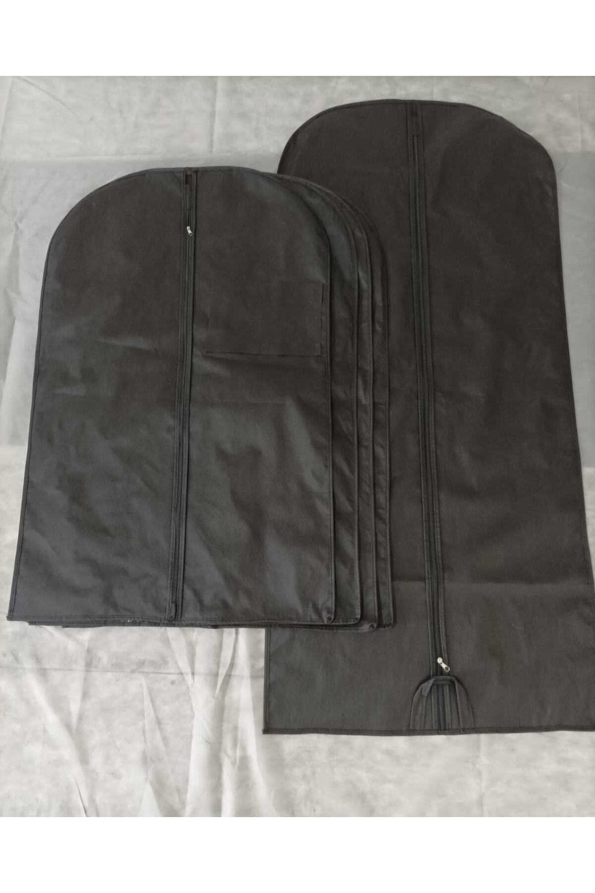 Takım Elbise Ve Tunik Kaban Kılıfı 4+1" 5li Set Siyah Düz