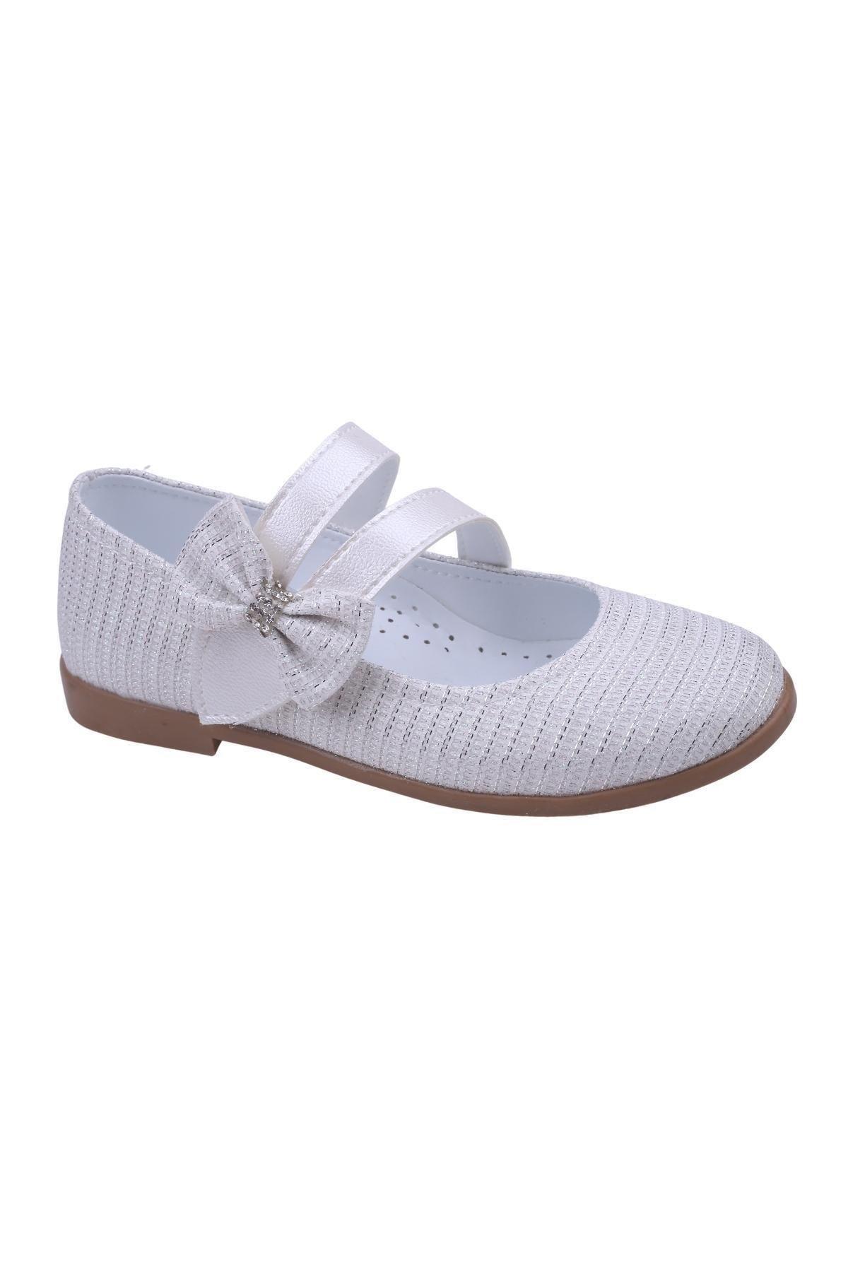 Papuçsepeti Papuç Sepeti Ortaç 2081 Kız Çocuk Balerin Fiyonk Cırtlı Babet Ayakkabı