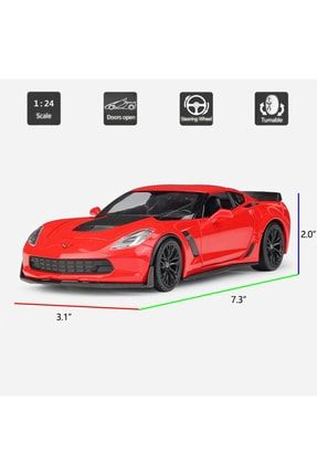 2017 Chevrolet Corvette Z06 Kırmızı*1:24 Ölçek**modelgaraj 2020-0025-KI