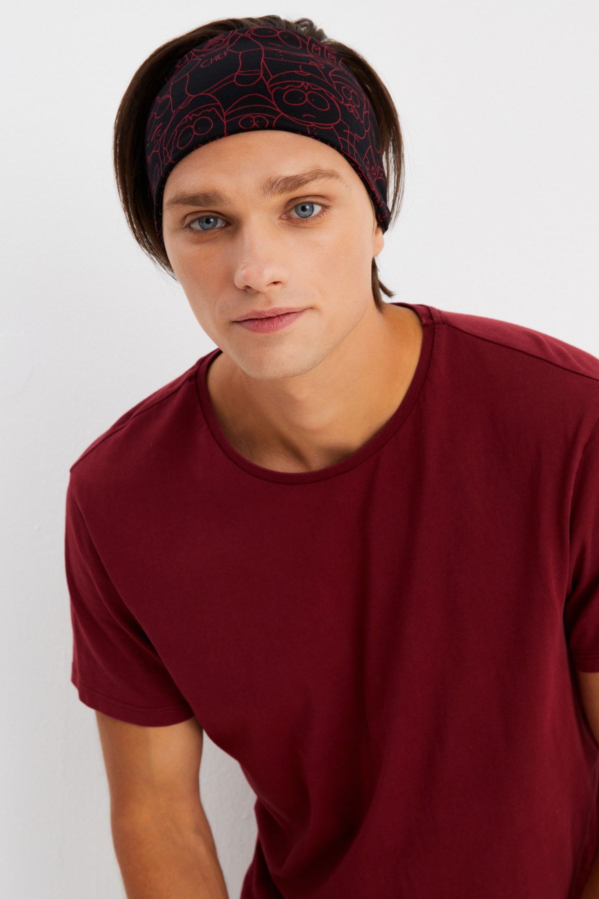 Erkek Pamuklu Penye, Kaymaz, Ultra Hafif, Spor Geniş Saç Bandı Bandana Buff 3