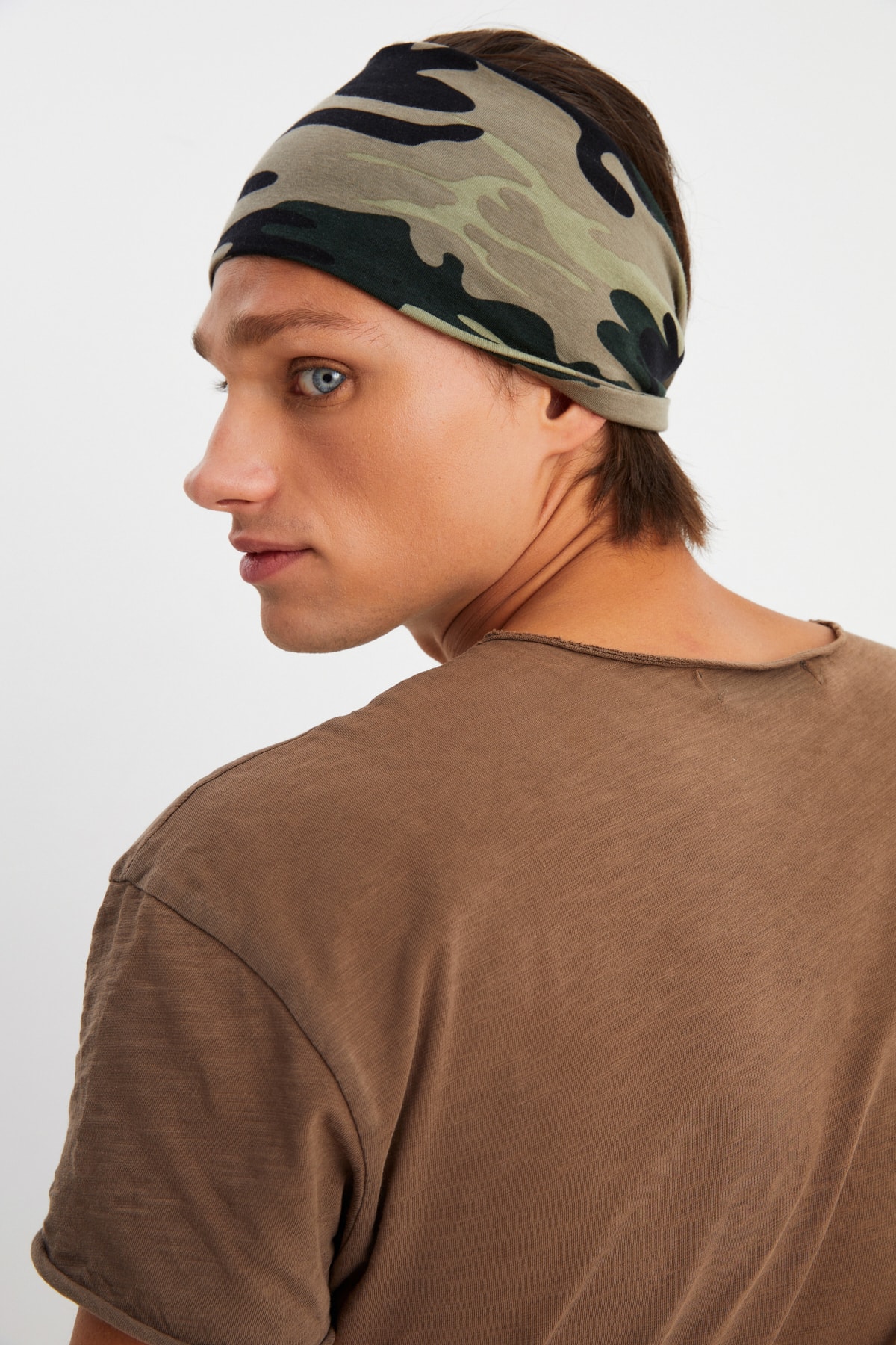 Erkek Pamuklu Penye, Kaymaz, Ultra Hafif, Spor Geniş Saç Bandı Bandana Buff 6