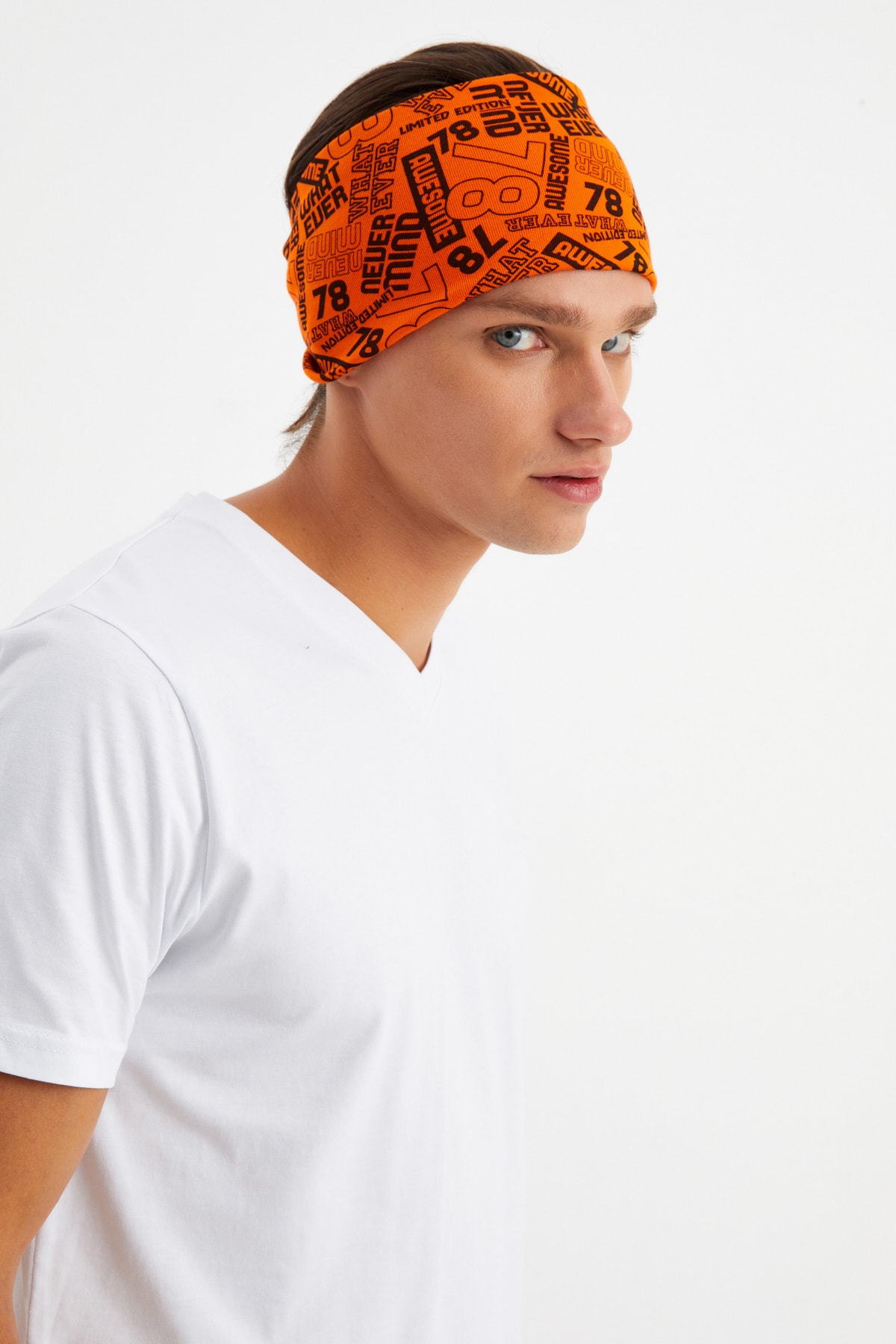 Erkek Pamuklu Penye, Kaymaz, Ultra Hafif, Spor Geniş Saç Bandı Bandana Buff 5