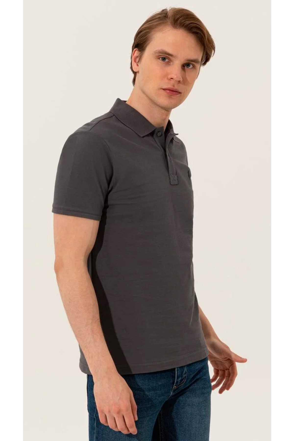 تیشرت مردانه خاکستری یو اس پولو | G081GL011.000.1350446 اورجینال - تصویر 3