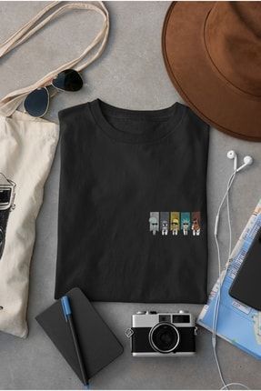 Unisex Siyah Dijital Baskılı Kısa Kollu Özel Tasarım Oversize T-shirt sheesh-258