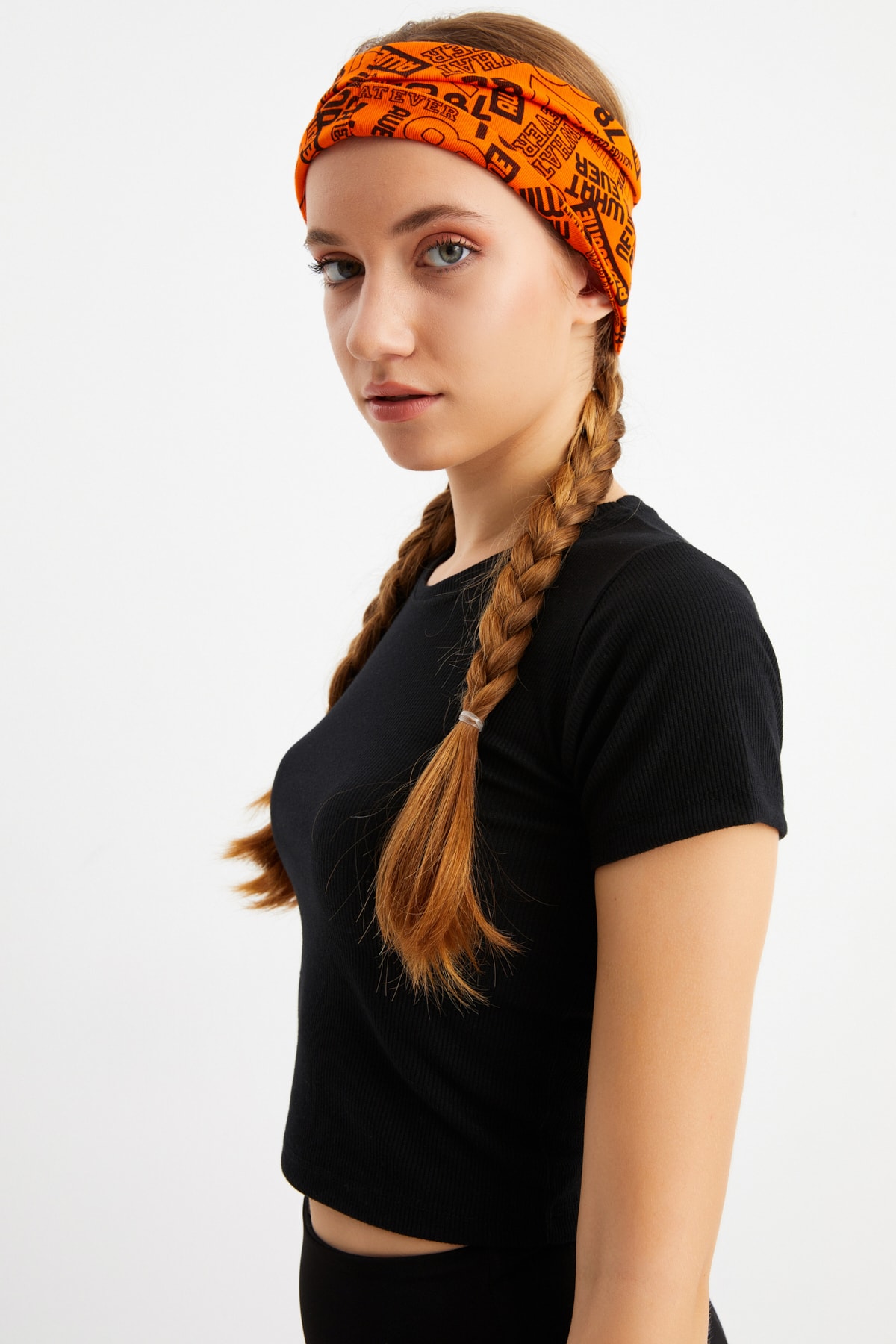 Kadın Çift Taraflı Kullanım Alternatifli, Pamuklu Penye, Kaymaz, Hafif, Spor Saç Bandı Bandana 5