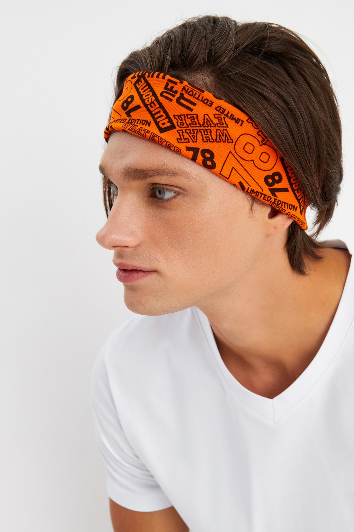 Erkek Pamuklu Penye, Kaymaz, Terletmez, Ultra Hafif, Spor Saç Bandı Bandana 4