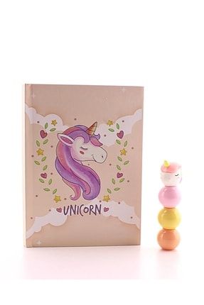 3 Renkli Unicorn Fosforlu Kalem Ve Unicorn Defter Set Çocuklara Hediye Günlük Tutma Anı Defteri BC-5888583-6225