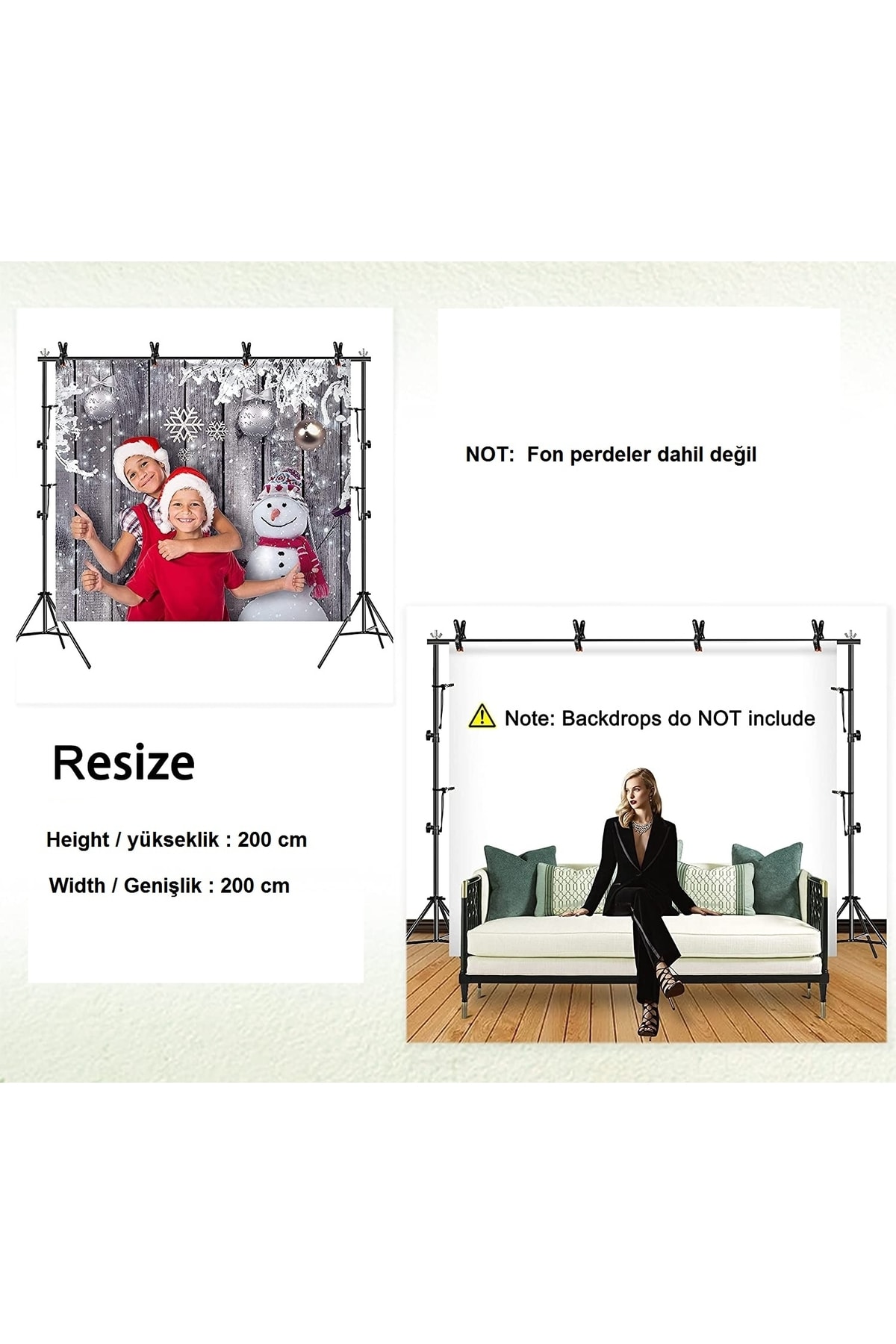 Fon Standı Background Stand 200x200 Cm + 4 Mandal