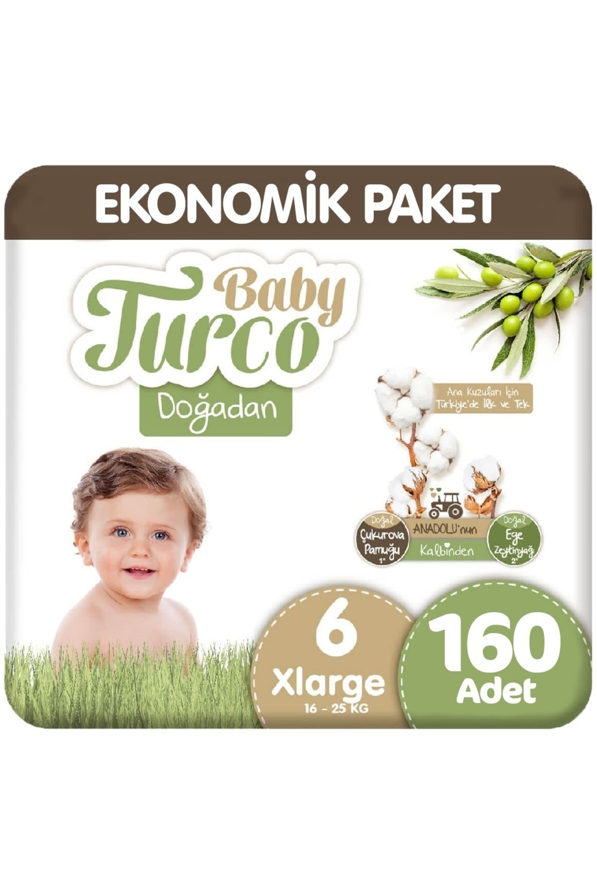 Baby Turco Doğadan 6 Beden Ekonomik 32x5 160 Adet