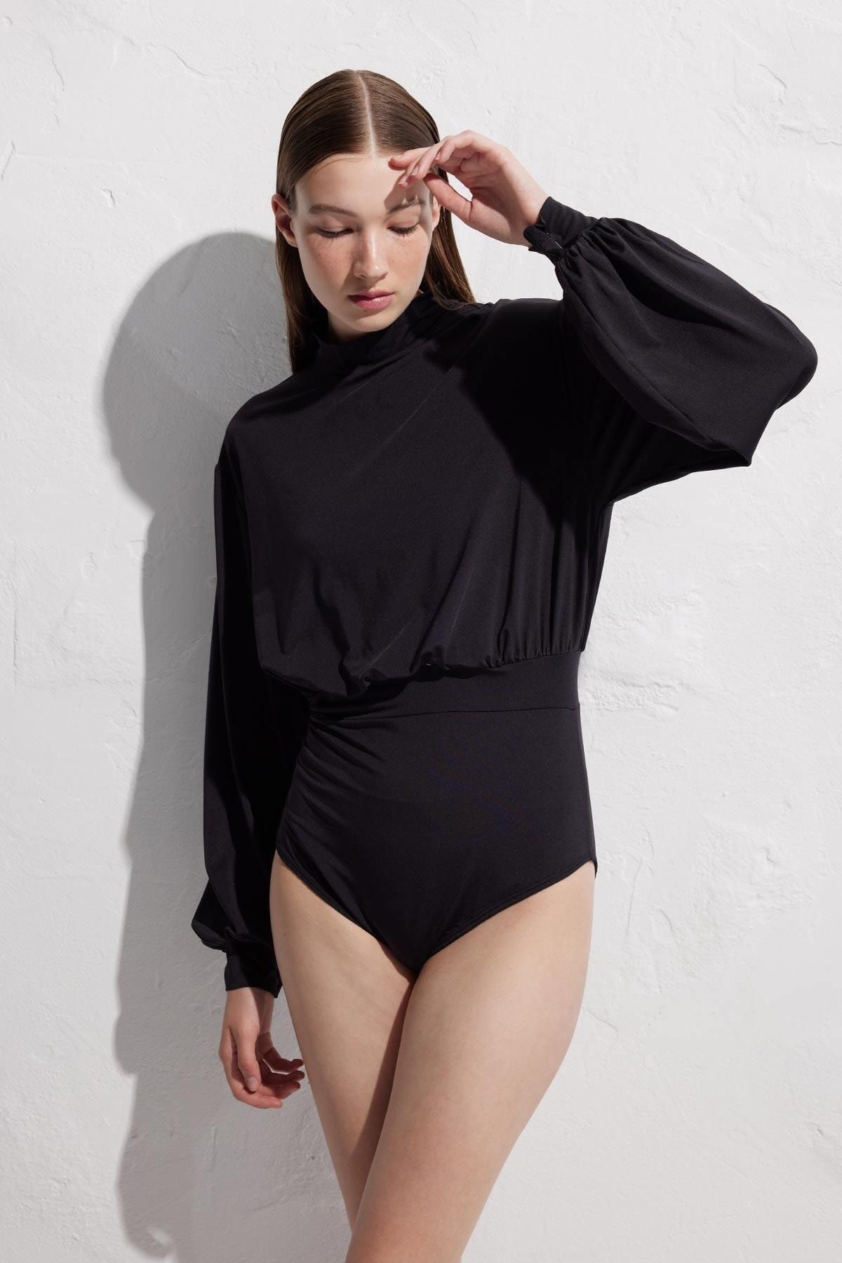 Balloon hot sale sleeve swimsuit