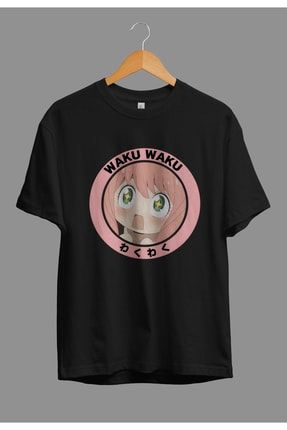 Oversize Spy X Family Anya Forger (waku Waku) Anime Karakter Baskılı Özel Tasarım Tişört AKRB0993V