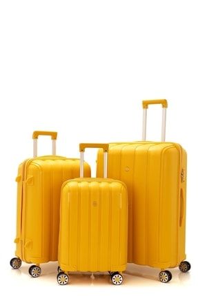 Polipropilenkırılmaz Sarı Üçlü Valiz Seti V305 S18Y100033-00012-Set1