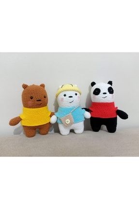 We Bare Bears Ayıcık Seti Amigurumi Organik Oyuncak Opwebarebears