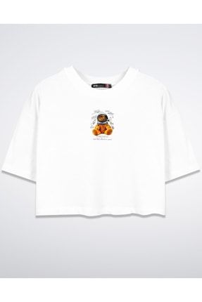 Nasa Bear Beyaz Kemer Boy Kadın Oversize Tshirt BM8160070