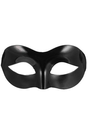 Siyah Renk Düz Balo Maskesi Gözlüğü Yılbaşı Noel Venedik Parti Maske 23x8 Cm 140720221549