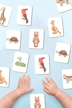 Eşleştirme Oyunu Okul Öncesi Zeka Kartları Wild Animals Hafıza Kartı Ahşap Eğitici Puzzle Oyuncak MG029