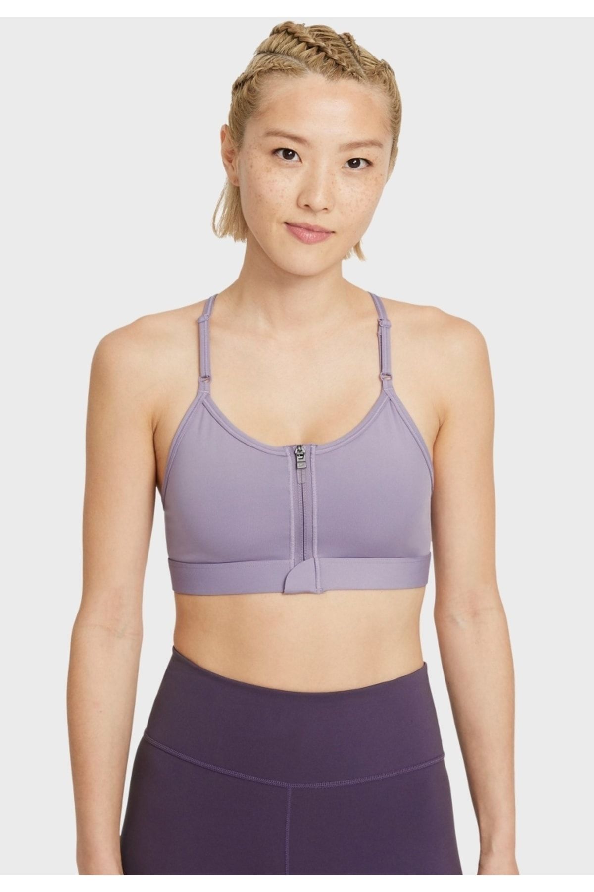 Nike Dri-fit Indy Zip-front Light-support Padded Women's Bra